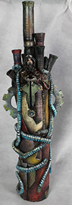 Image of Andrew Fitzsimmons' stoneware sculpture, Octopus Pursuit.